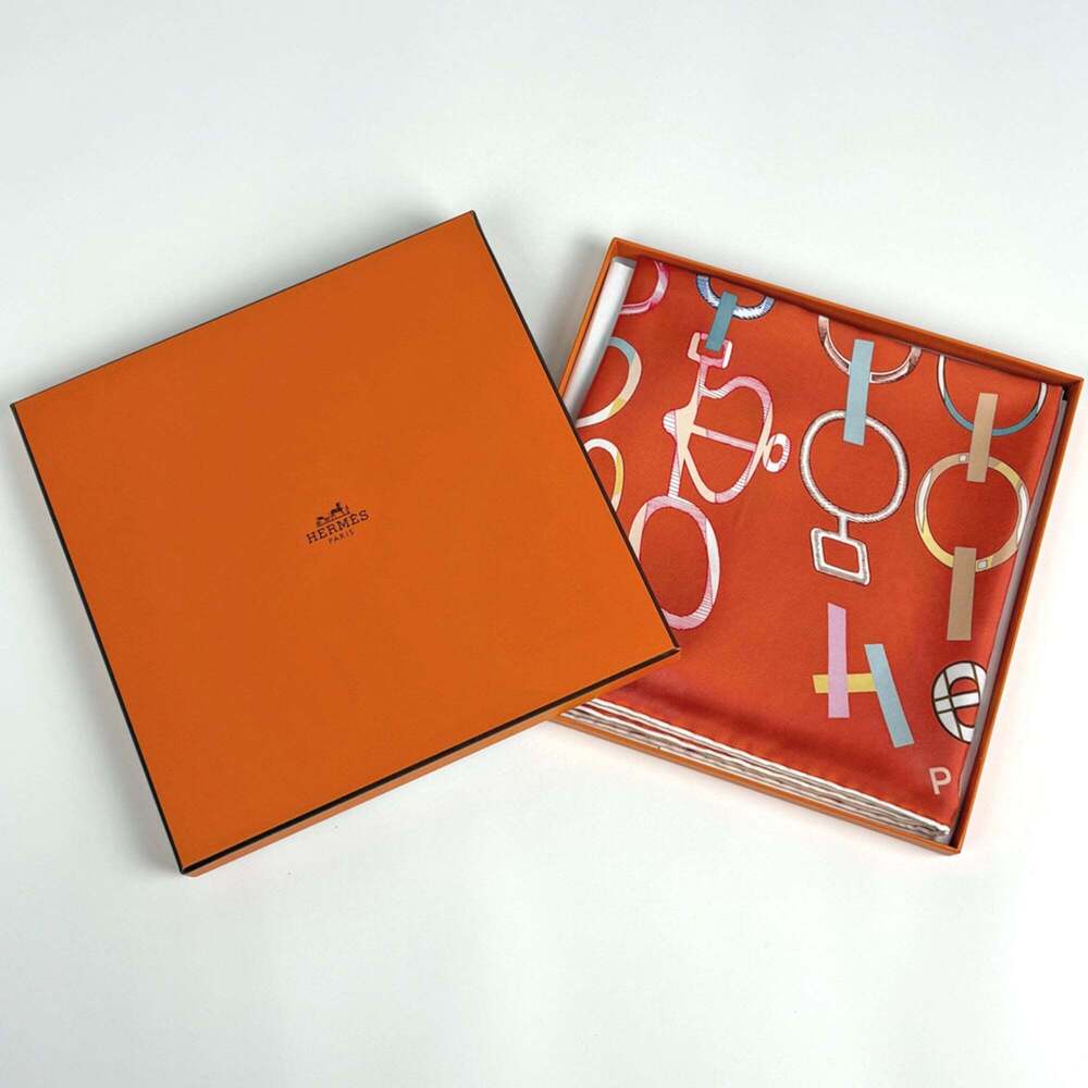HERMES Orange Silk Scarf - Picture 4 of 4